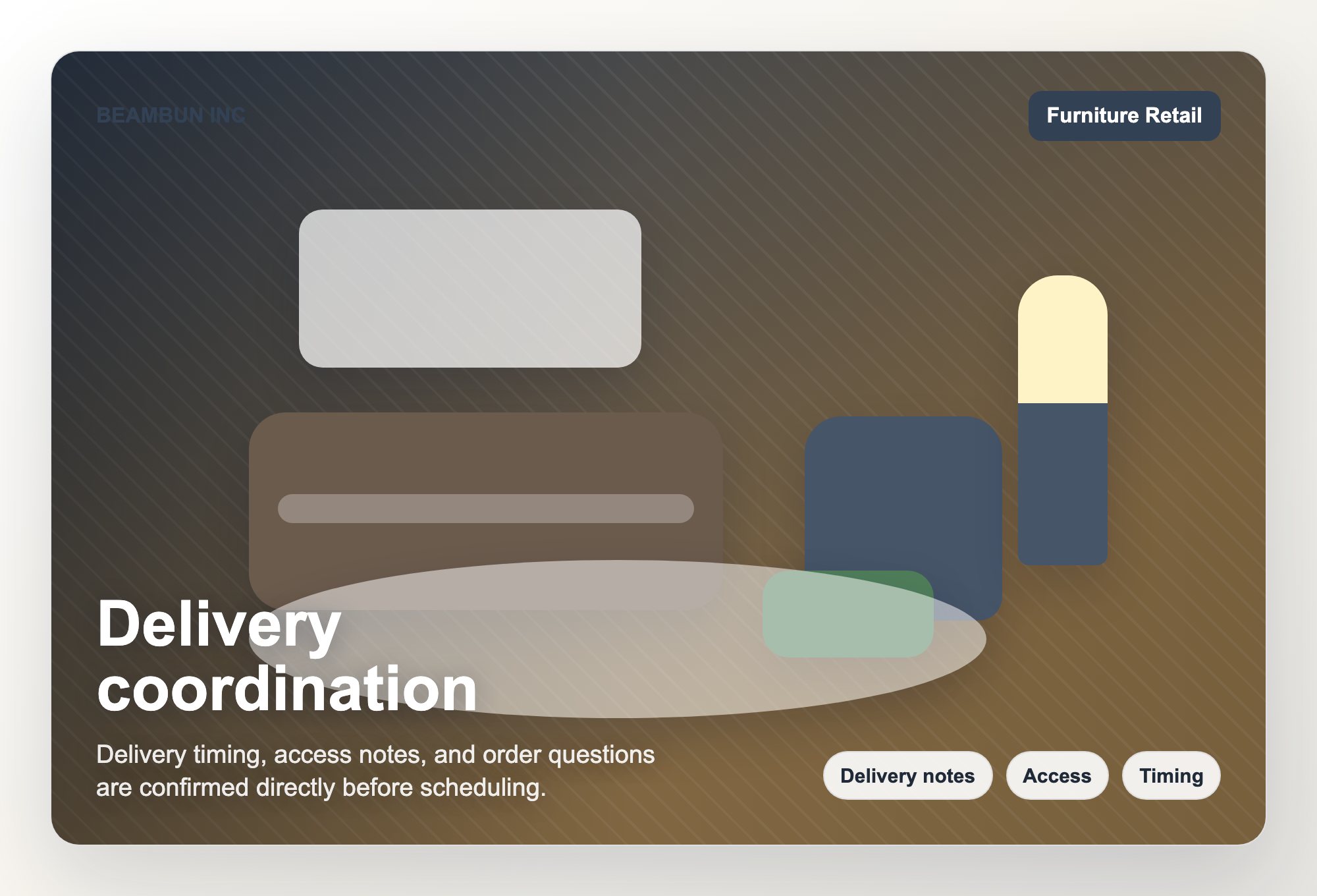 Delivery coordination visual for BEAMBUN INC